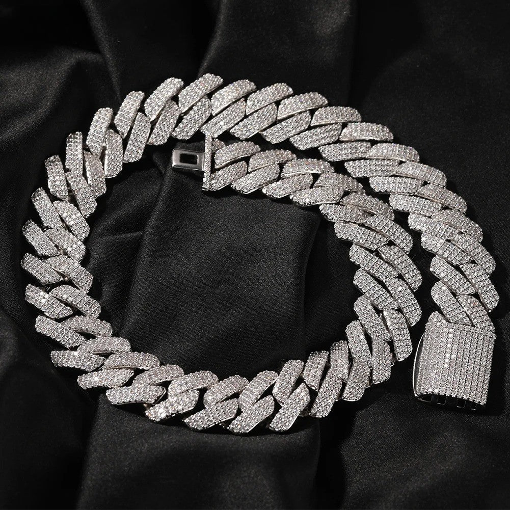 Silver Lorian Iced Chain Necklace
