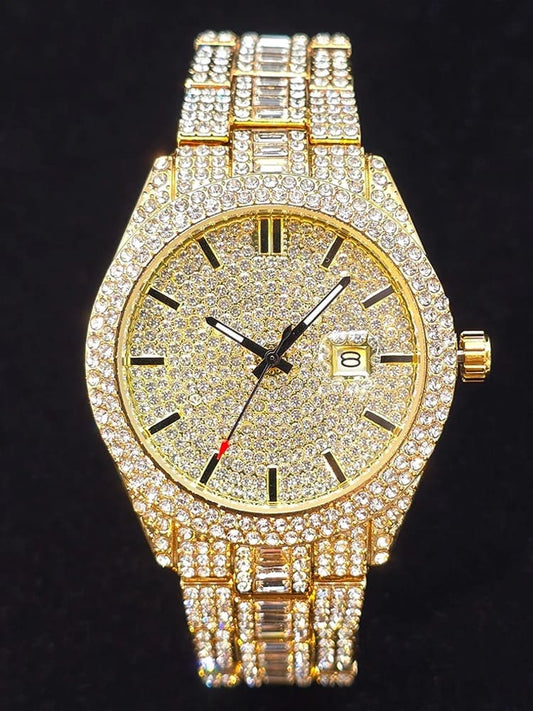 18K Gold Iced Money Watch