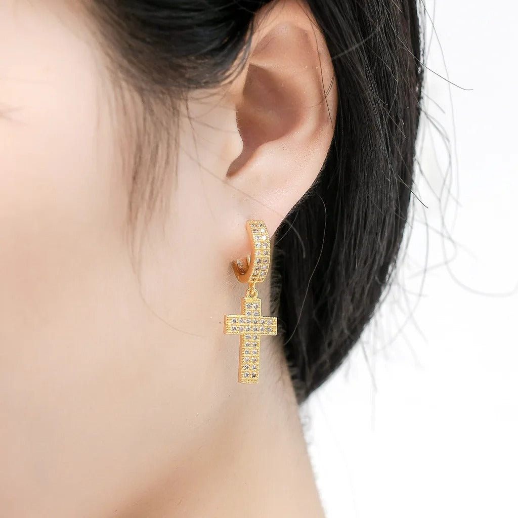 Cross Ice Earrings