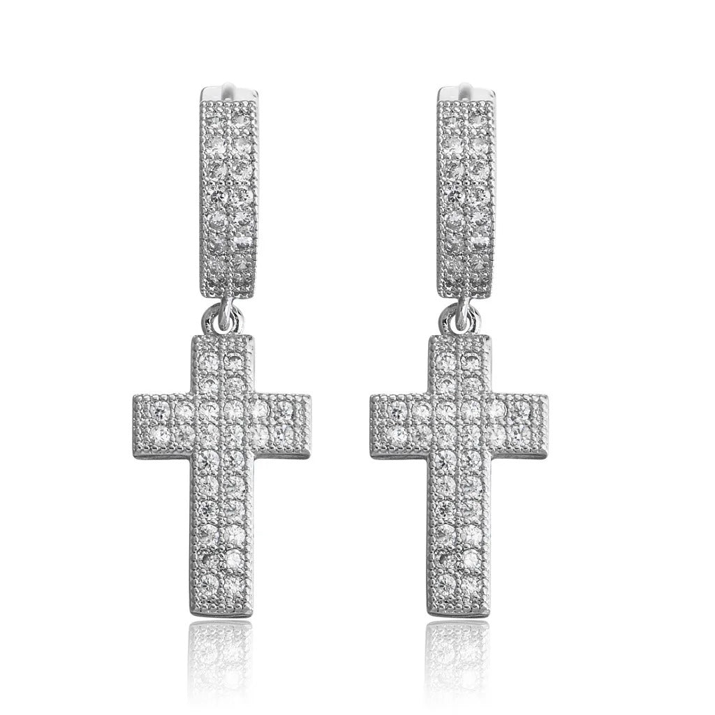 Cross Ice Earrings